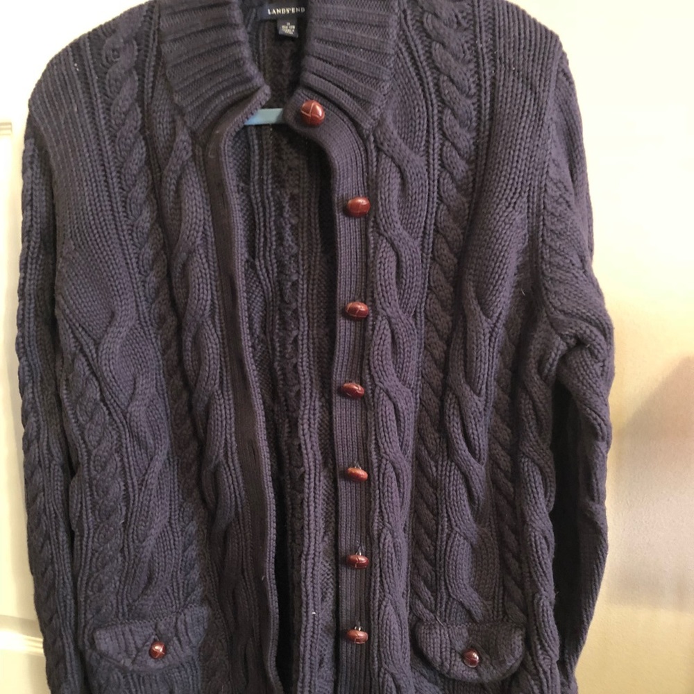 Lands End Cable Cardigan 1X